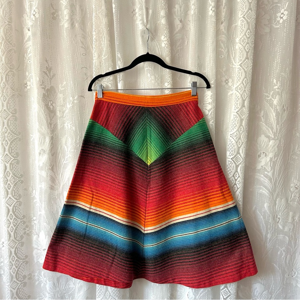 Vintage 1970's Handmade Serape Midi Skirt!